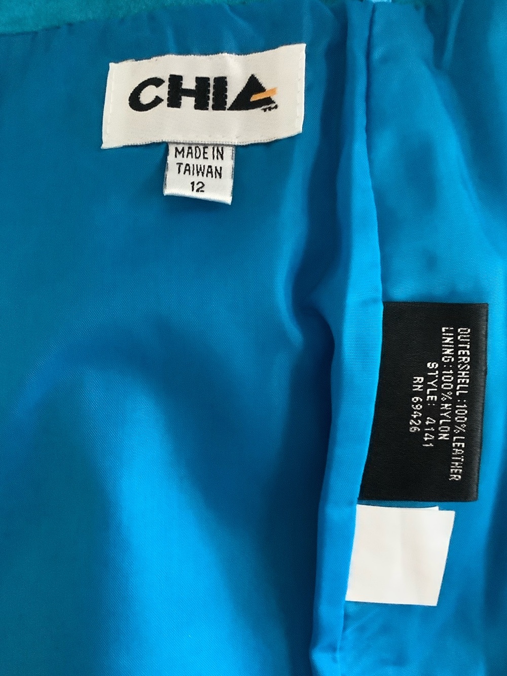 Vintage CHIA Bright Turquoise Suede Pencil Skirt, Size 12 - Picture 9 of 11